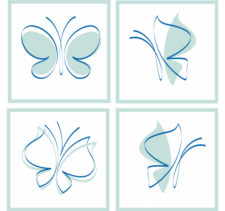 Bases para copos com padrões de borboletas elegantes - TenStickers