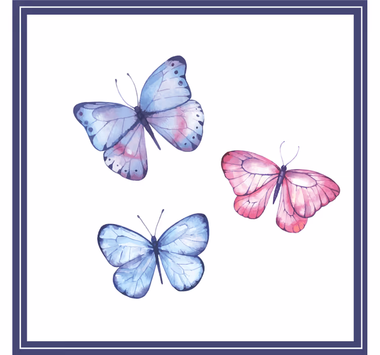 Bases para copos arranjo de borboletas coloridas - TenStickers