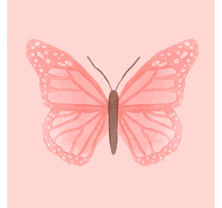 Bases para copos vintage ilustração de borboleta rosa - TenStickers
