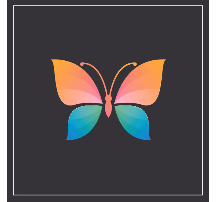 Borboleta colorida cromática mais base para copos - TenStickers
