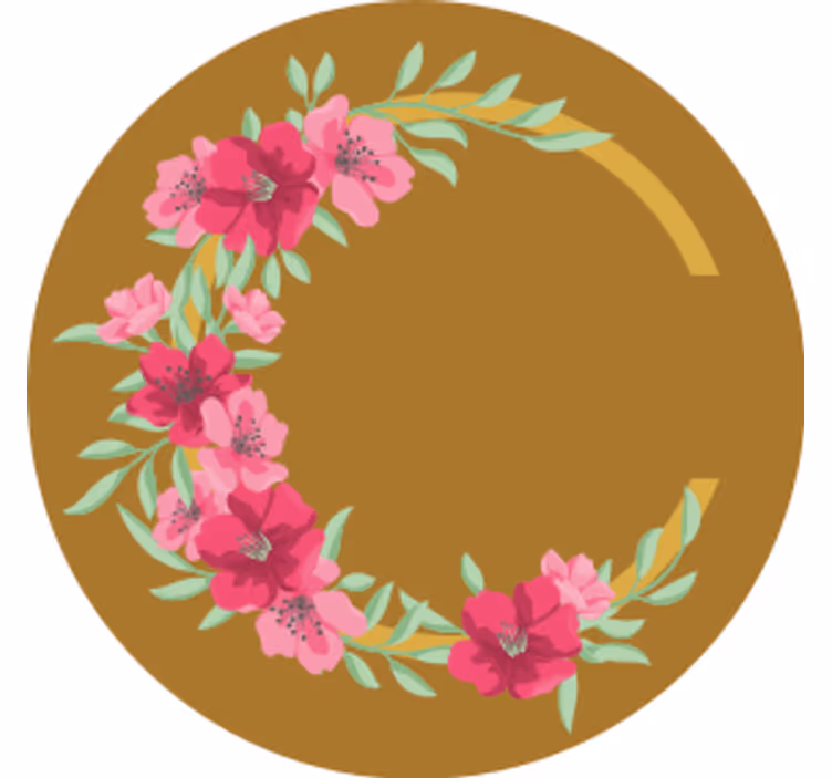 Bases para copos cerveja design floral circular - TenStickers
