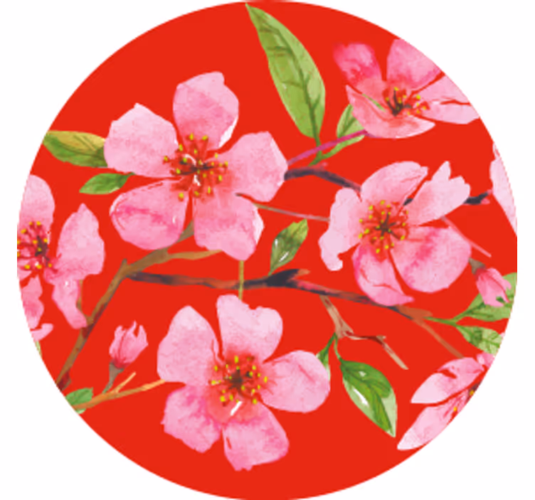 Bases para copos florais em rosa florido - TenStickers