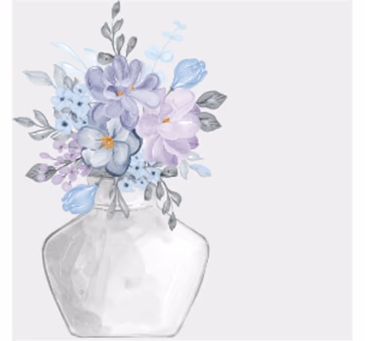 Bases para copos modernas arranjo floral em vaso - TenStickers