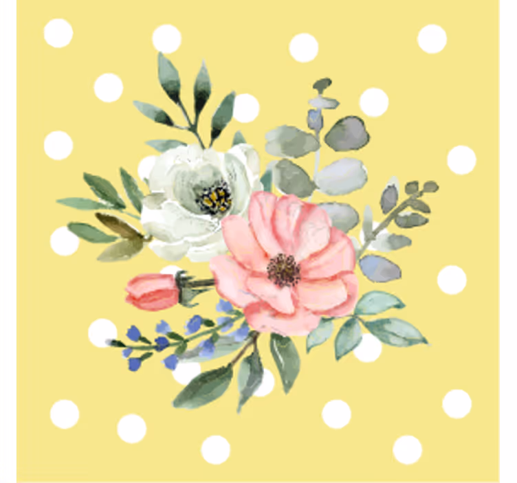Bases para copos modernas arranjo floral com poás - TenStickers
