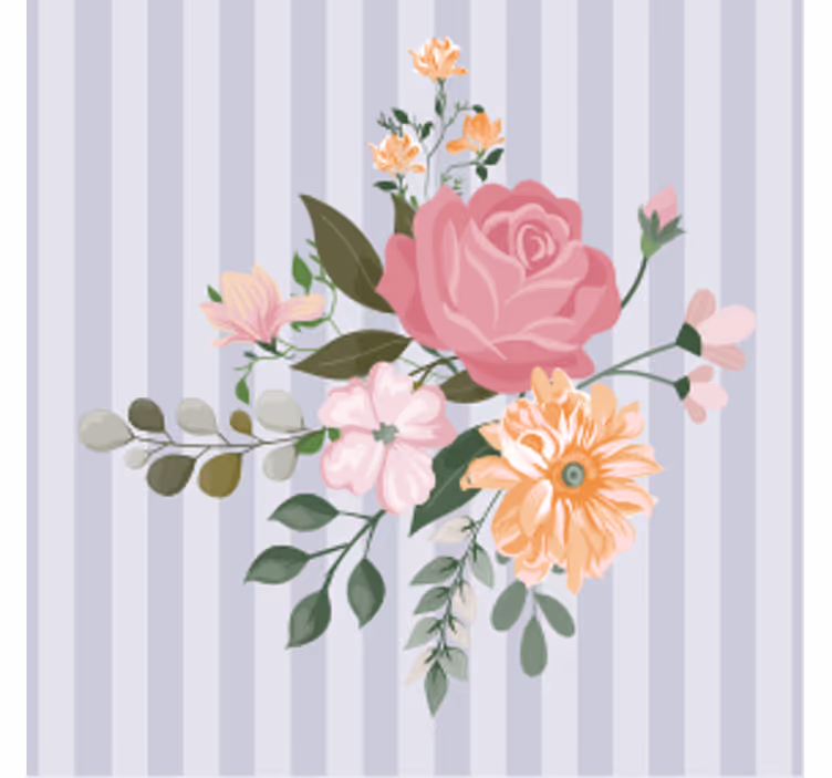 Bases para copos cerveja listras de arranjo floral - TenStickers