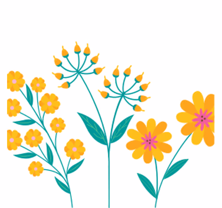 Bases para copos cerveja composição de flores vibrantes - TenStickers