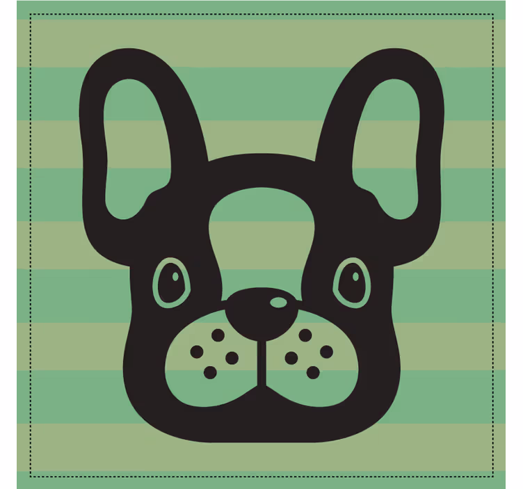 Bases para copos modernas com rosto de bulldog francês - TenStickers