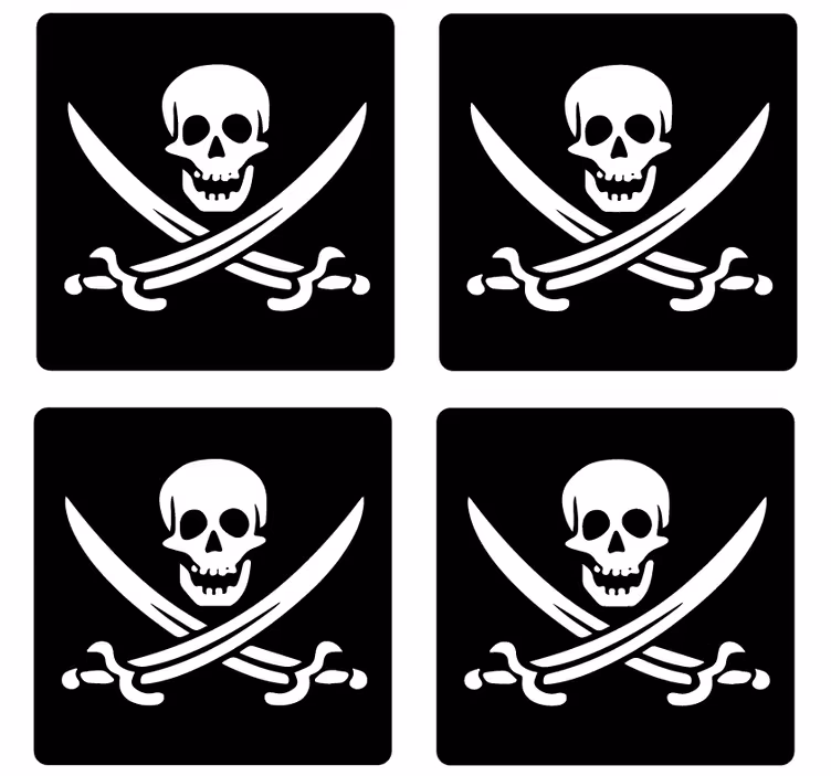 Bases para copos alternativas Pirata jolly roger - TenStickers
