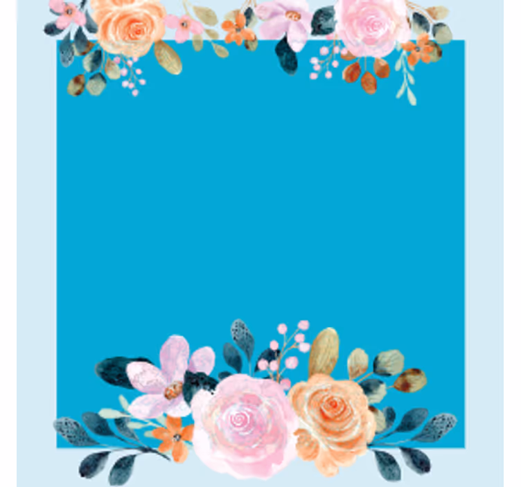 Bases para copos personalizáveis acento floral retangular - TenStickers