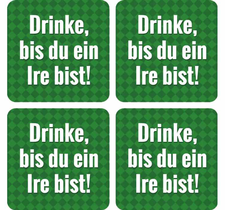 Bases para copos cerveja citações em xadrez verde - TenStickers