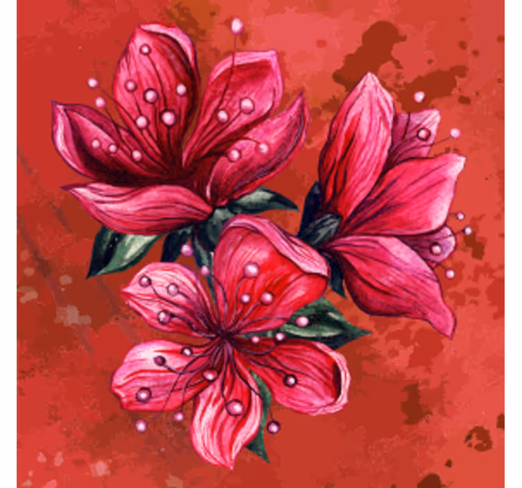 Bases para copos cerveja arranjo floral vibrante - TenStickers