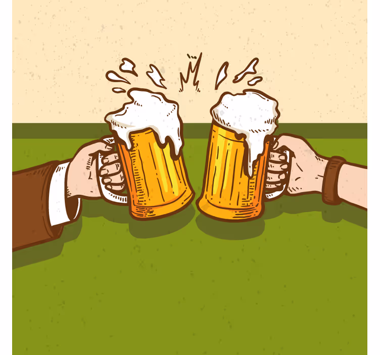 Bases para copos cerveja canecos de cerveja batendo - TenStickers
