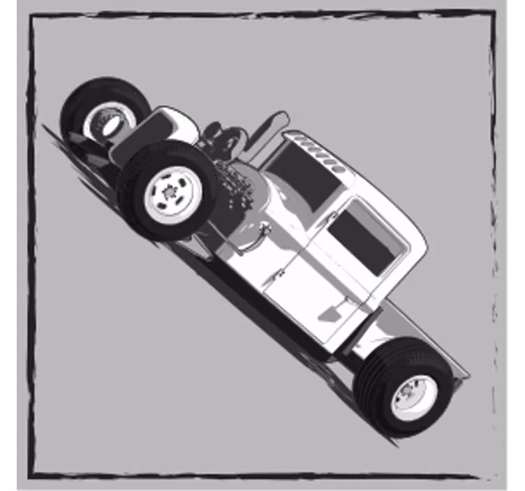 Bases para copos vintage Carro velho em branco e preto - TenStickers