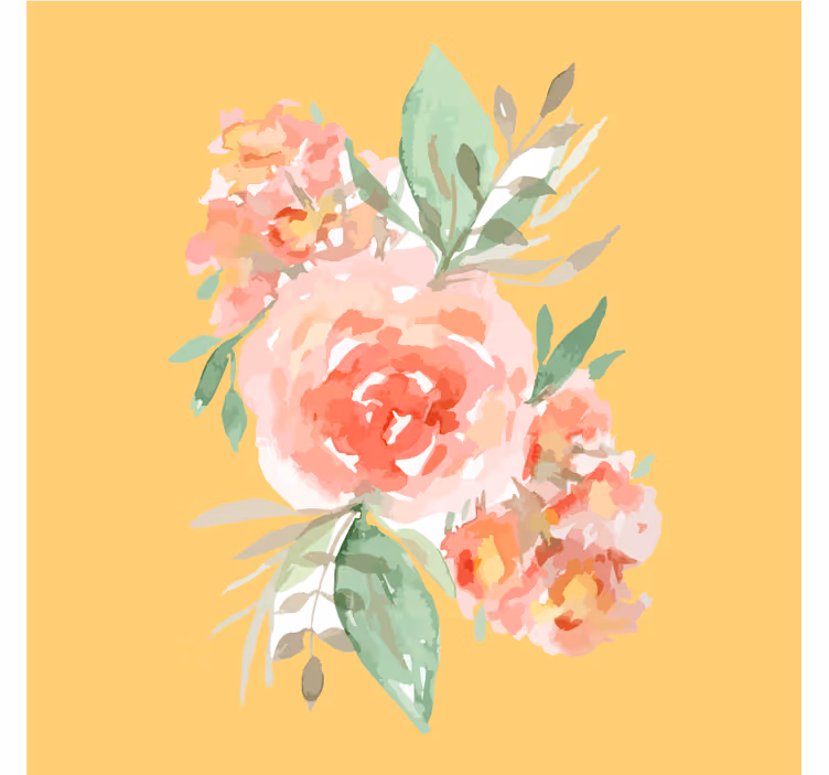 Bases para copos modernas buquê em aquarela floral - TenStickers