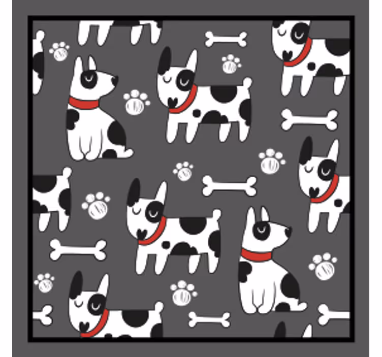 Bases para copos modernas com padrão de cães brincalhões - TenStickers