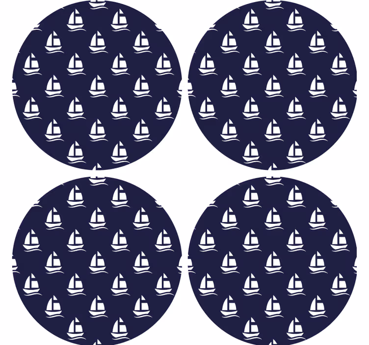 Bases para copos cerveja com motivo de veleiro náutico - TenStickers
