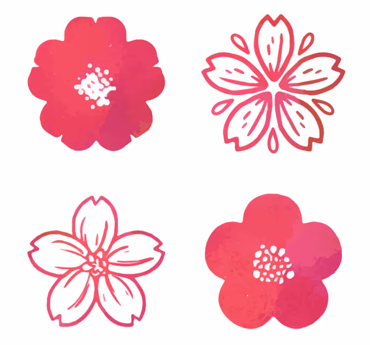 Bases para copos modernas elementos florais rosa - TenStickers