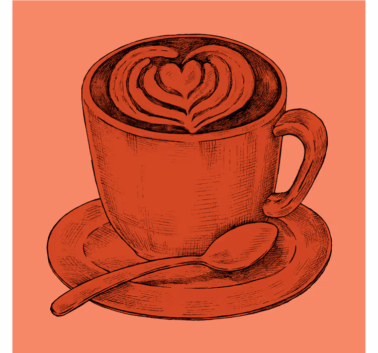 Bases para copos vintage com desenho de coração - TenStickers