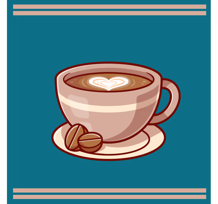 Bases para copos modernas caneca com coração - TenStickers
