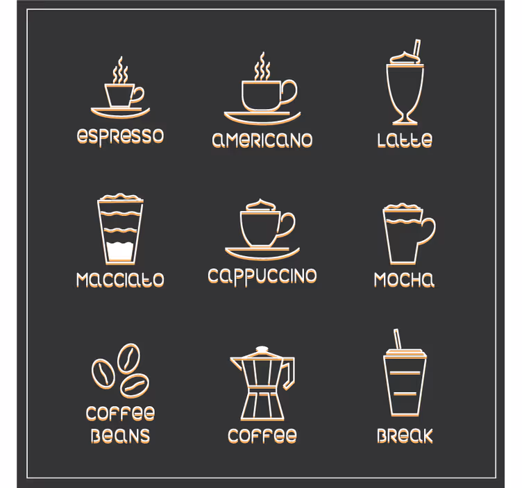 Bases para copos frase café e bebidas - TenStickers