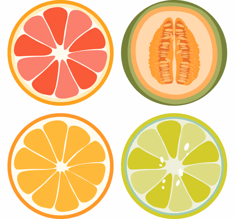 Bases para copos fatias de frutas - TenStickers