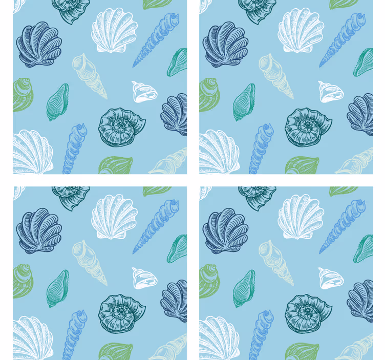 Bases para copos com padrão de conchas - TenStickers