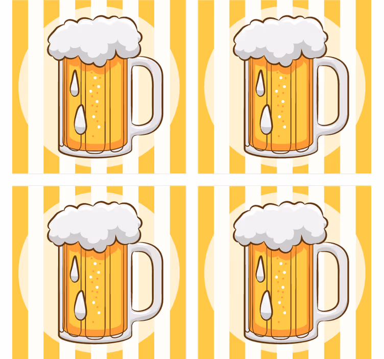 Bases para copos cerveja caneca de cerveja ilustrada - TenStickers