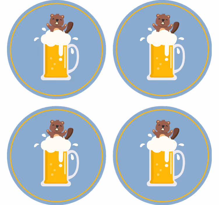 Bases para copos cerveja caneca castor alegre - TenStickers