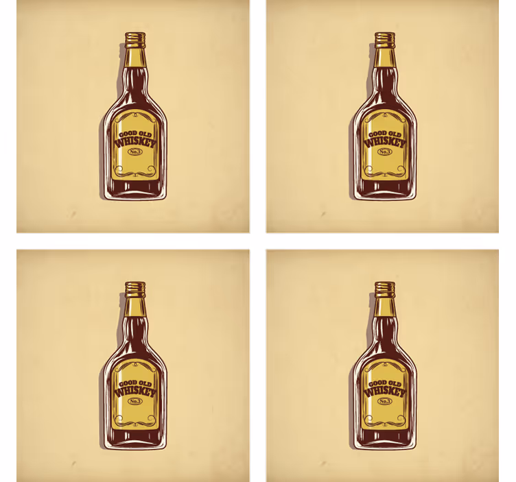 Bases para copos cerveja garrafa de uísque antiga - TenStickers