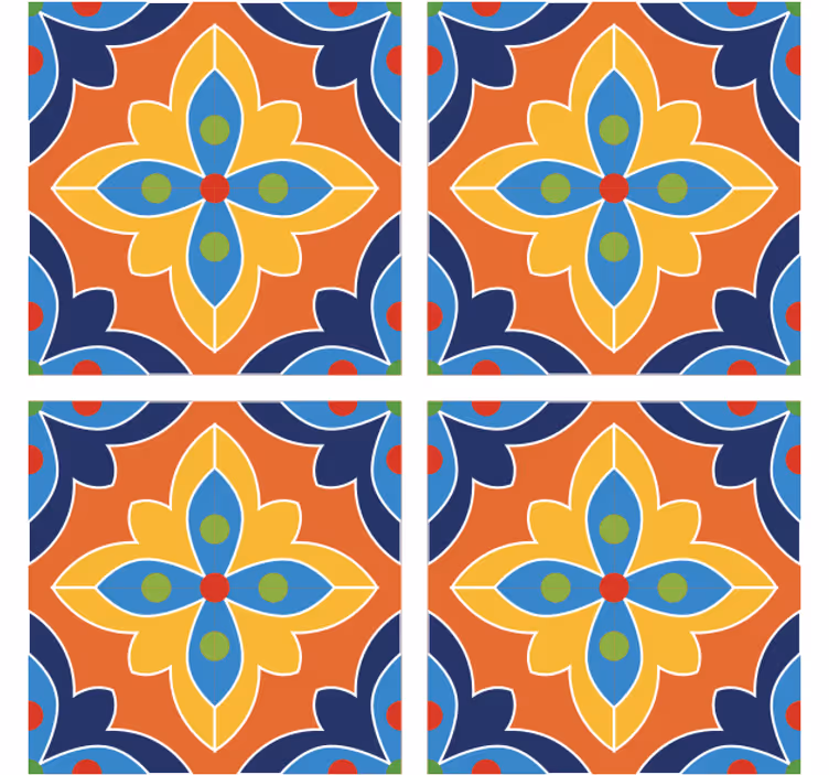 Bases para copos ilustração floral vibrante - TenStickers