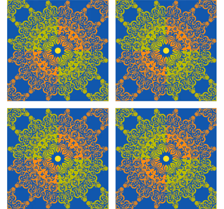 Bases para copos azulejos padrão de mandala colorido - TenStickers