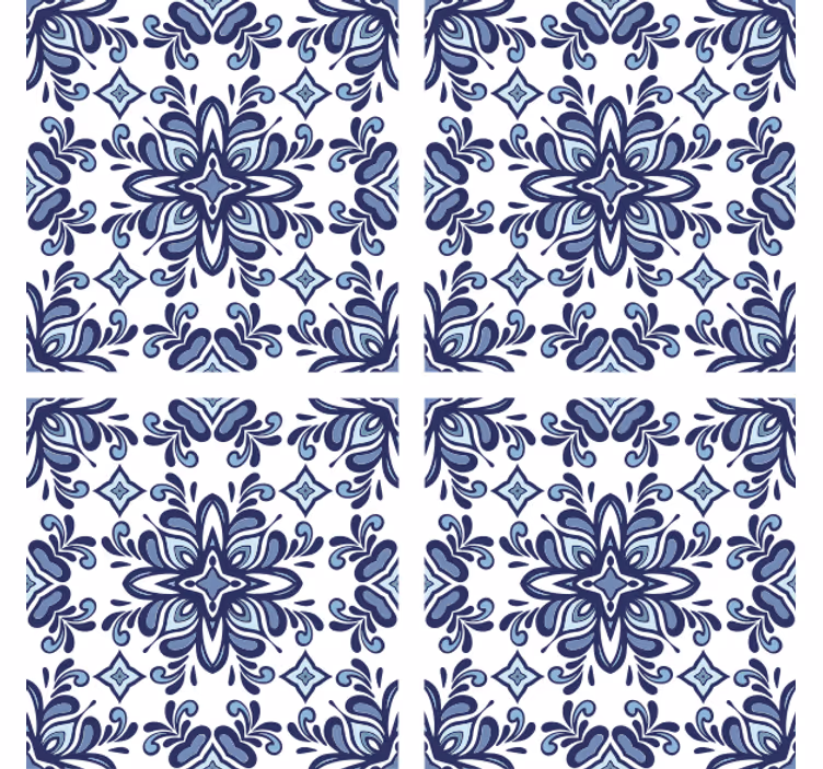 Bases para copos de azulejos Estilo marroquino azul - TenStickers