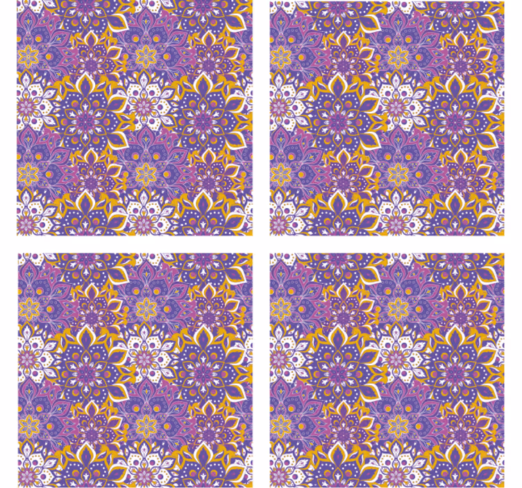 Bases para copos elemento botânico elaborado - TenStickers