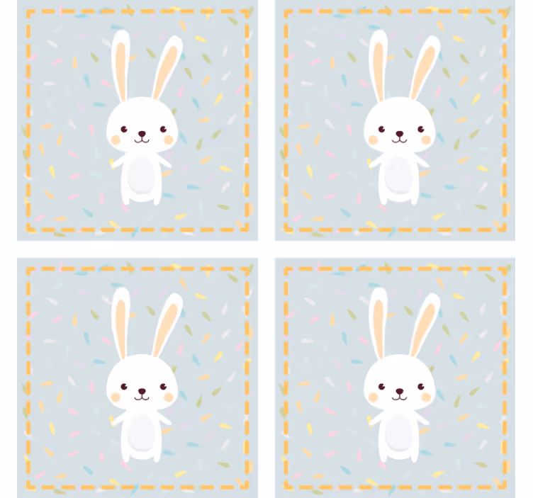Bases para copos personagem coelhinho fofo - TenStickers