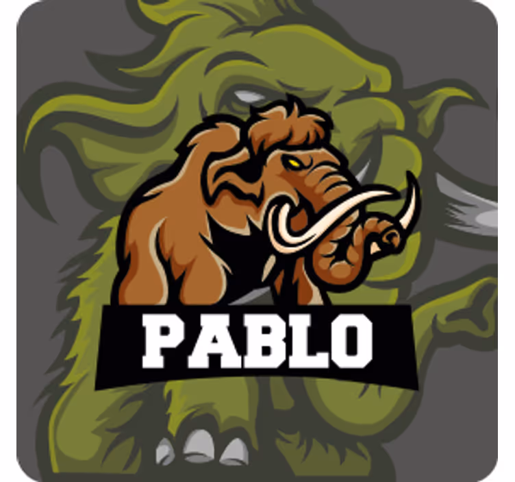 Bases para copos com arte do emblema de mamute - TenStickers