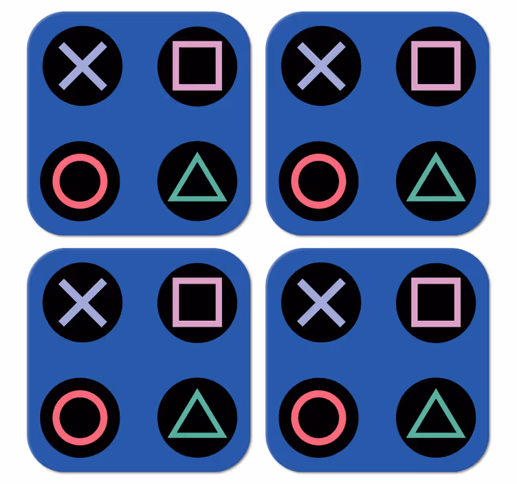 Bases para copos alternativas Padrão de playstation colorido engr - TenStickers