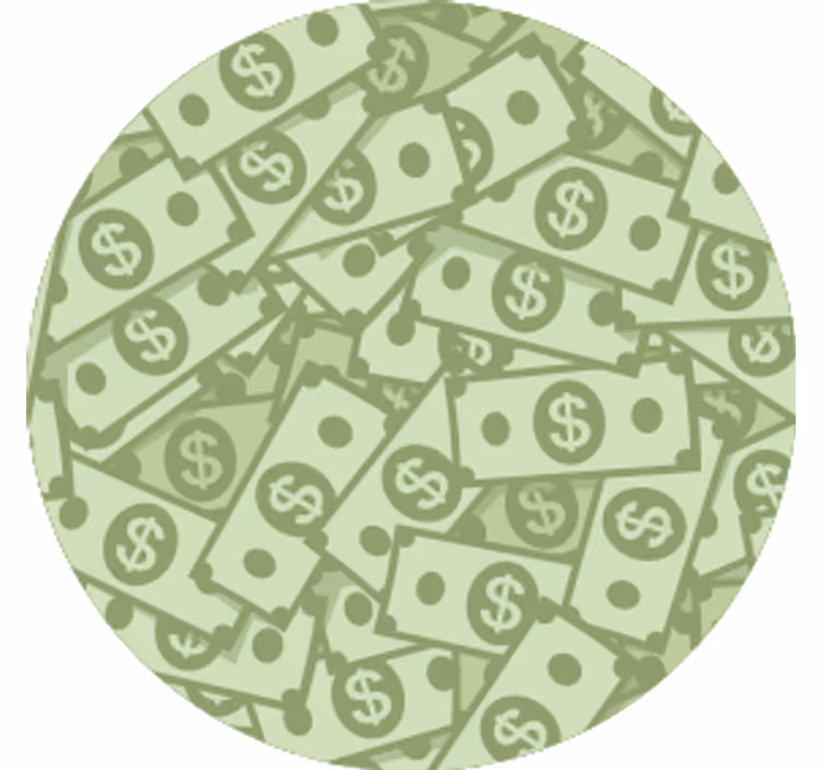 Bases para copos modernas com estampa de dinheiro - TenStickers