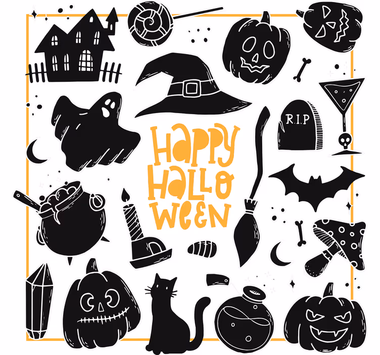 Base paracopos halloween ilustrações assustadoras - TenStickers
