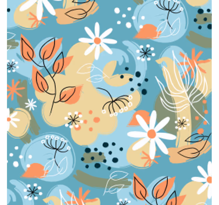 Bases para copos modernas com fundo floral - TenStickers