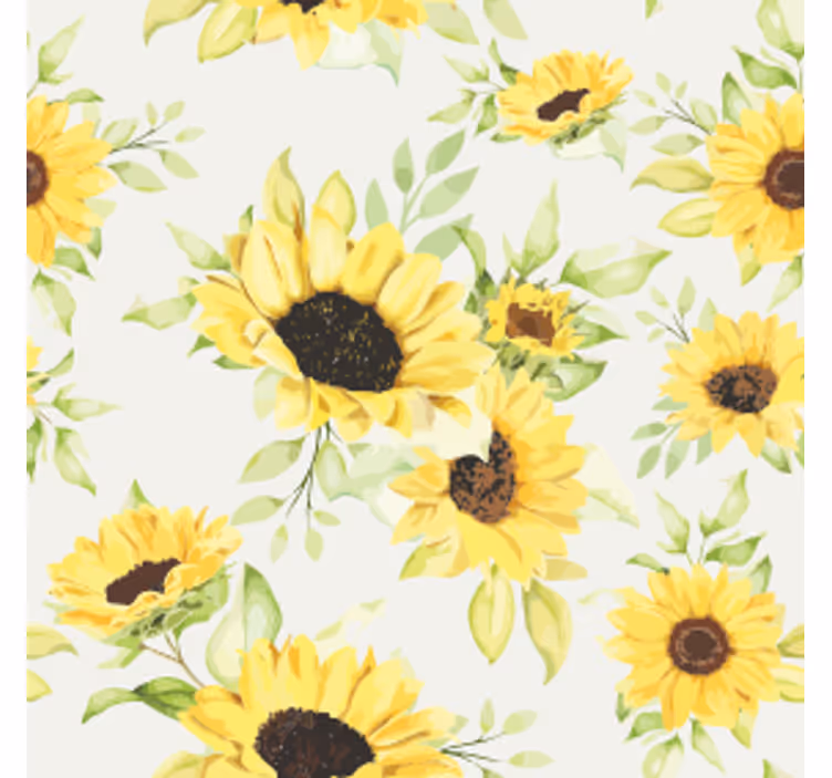 Bases para copos com estampa floral de girassol - TenStickers