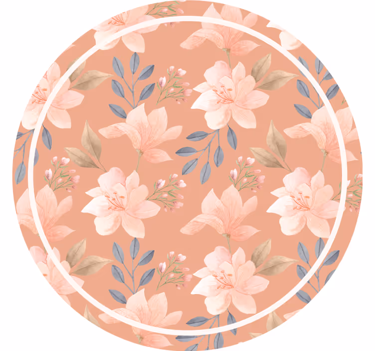 Bases para copos modernas com padrão floral e folhas - TenStickers