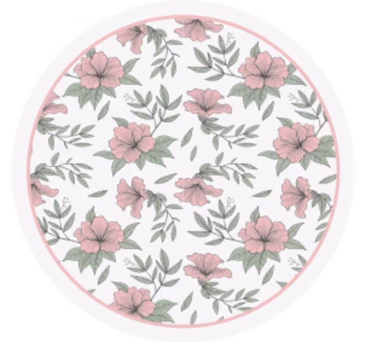 Bases para copos com padrão floral redondo - TenStickers
