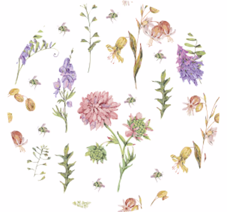 Bases para copos com detalhes florais - TenStickers
