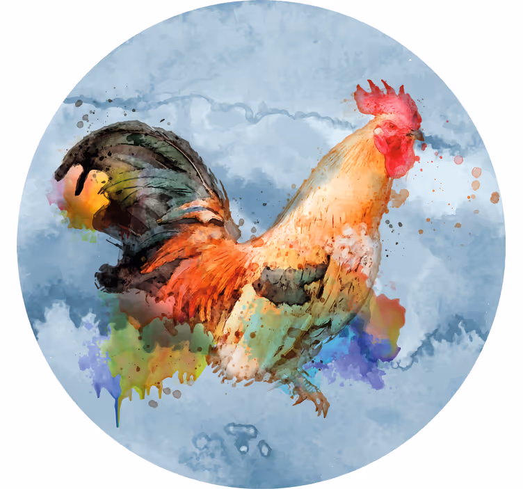 Bases para copos ilustração de galo vibrante - TenStickers