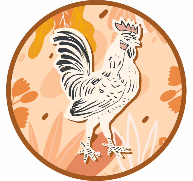 Bases para copos com ilustração de galo estilizado - TenStickers