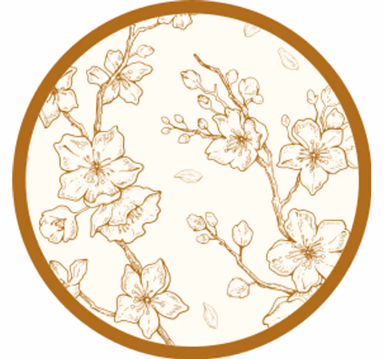 Bases para copos vintage em madeira gravada floral - TenStickers