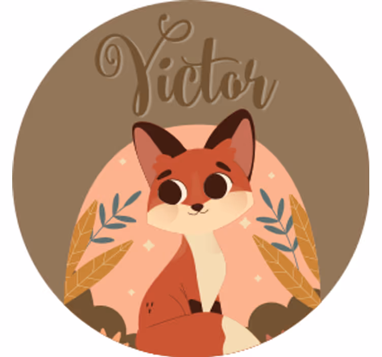 Bases para copos personalizáveis personagem de raposa fofa - TenStickers