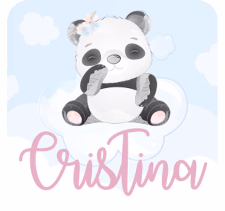 Bases para copos personalizáveis panda divertido - TenStickers