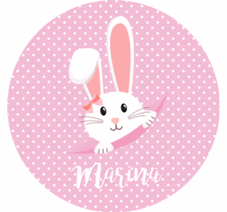 Bases para copos vintage coelho com laço - TenStickers