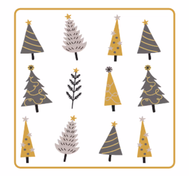 Bases para copos de natal Árvores de natal estilizadas - TenStickers